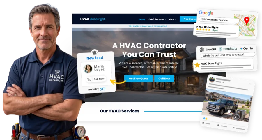 An HVAC technician servicing a residential outdoor unit